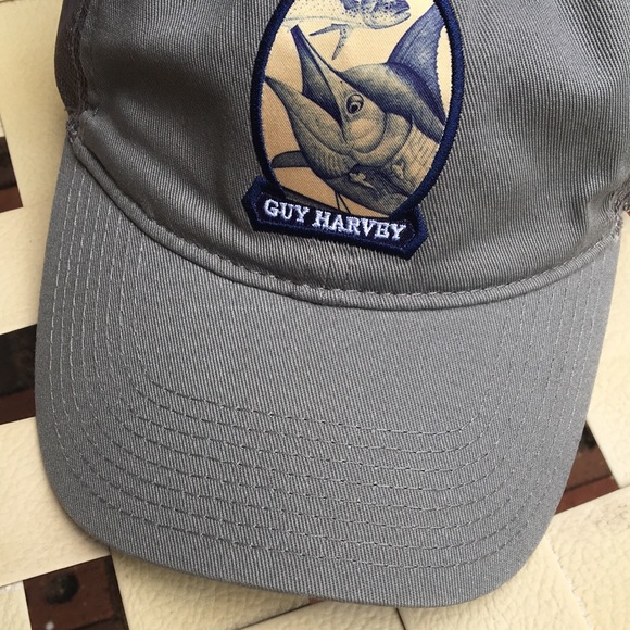 Guy Harvey saltwater Fishing Hat 6 panel mesh back adjustable back strap cap - Picture 14 of 15